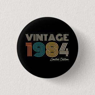 Vintage 1984 40e geboortedag ronde button 3,2 cm
