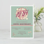 Vintage 1984 41ste verjaardag retro party Uitnodig Kaart (Staand voorkant)