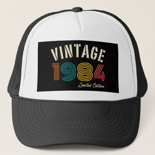 Vintage 1984 41ste verjaardag trucker pet (Voorkant)