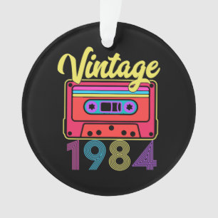 Vintage 1984 Kleurrijk Cassettebandje Ornament