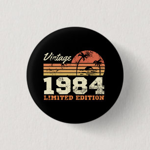 Vintage 1984 Limited Edition 40th Birthday Ronde Button 3,2 Cm