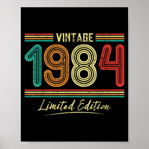 Vintage 1984 Verjaardag 1984 Lied Editie Retro Man Poster