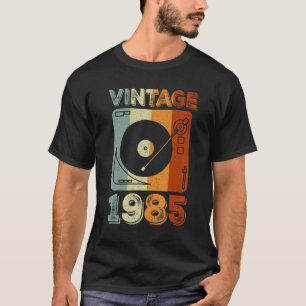 Vintage 1985 38 jaar oud jongens vinyl platenspele t-shirt