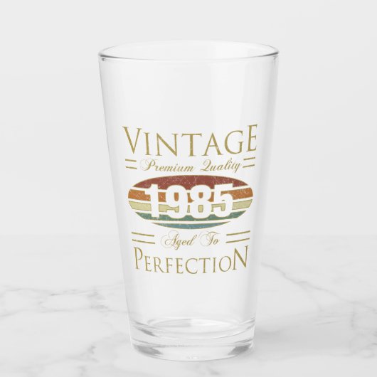 Vintage 1985 40ste verjaardag glas (Voorkant)