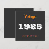 Vintage 1985 limited edition 40ste verjaardag cade kaart (Voorkant / Achterkant)