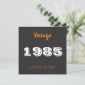 Vintage 1985 limited edition 40ste verjaardag cade kaart (Staand voorkant)