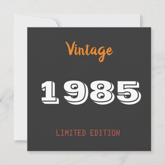 Vintage 1985 limited edition 40ste verjaardag cade kaart (Voorkant)