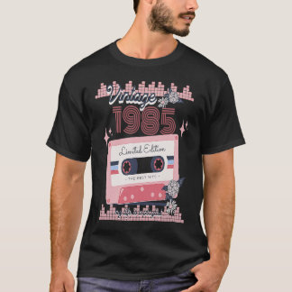 Vintage 1985 muziek cassette lied boho retro t-shirt