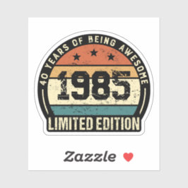 Vintage 1985 Retro 40th Birthday Anniversary  Sticker