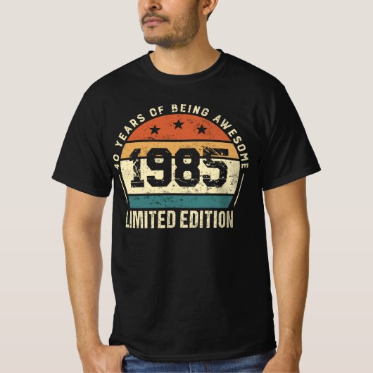 Vintage 1985 Retro 40th Birthday Idea T-shirt (Voorkant)