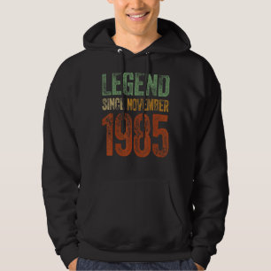 Vintage 1985 Verjaardag November Born Legend Sinds Hoodie