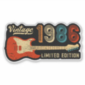 Vintage 1986 40th Birthday Electric Guitar Lover  Sticker (Voorkant)