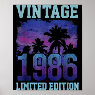 Vintage 1986 Limited Edition 40e verjaardag 40 jaa Poster
