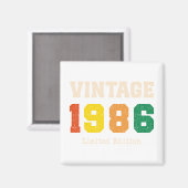 Vintage 1986 Limited Edition Retro Birthday Design Magneet (Voorkant / Achterkant)