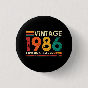 Vintage 1986 Originele Onderdelen 40e Verjaardag Ronde Button 3,2 Cm