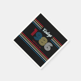 Vintage 1986 Retro Stripe Colorful 40th Birthday  Servet