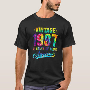 Vintage 1987 35e verjaardag van de kleurstof 35 ja t-shirt