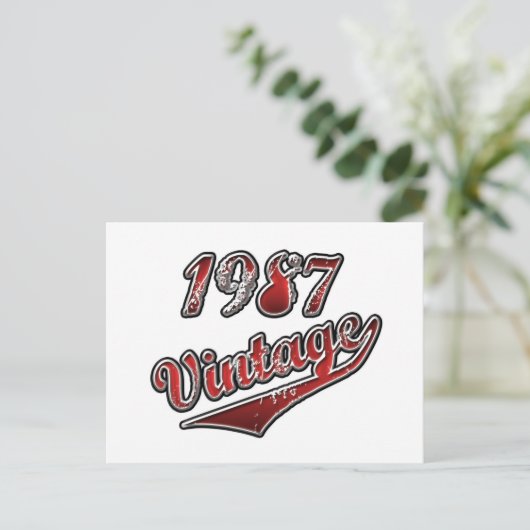 vintage 1987 briefkaart (Staand voorkant)