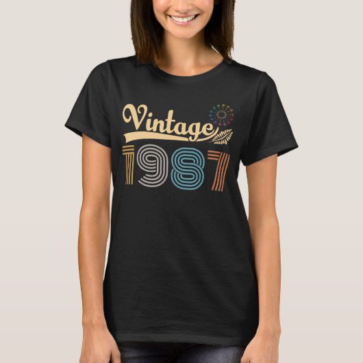Vintage 1987 retro birthday gift t-shirt (Voorkant)