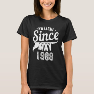 Vintage 1988 Geweldige sinds mei Happy My 34th Bir T-shirt
