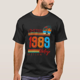 Vintage 1989 Retro 33e Verjaardag 33 Jaar Oud T-shirt
