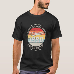 Vintage 1990 32 jaar oude verjaardag 32 jaar oud t-shirt