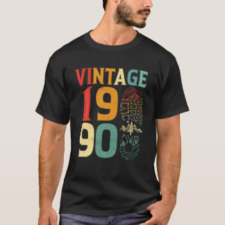 Vintage 1990 32 jaar oude vogeldag kampering L. T-shirt