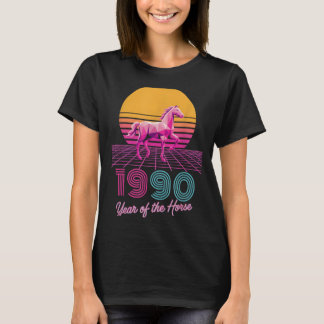 Vintage 1990 Jaar Van Het Paard Maan Rijder CNY Di T-shirt