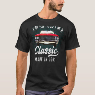 Vintage 1991 Auto IM Niet Oud IM Classic 30 jaar O T-shirt