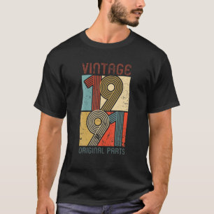 Vintage 1991 Originele Onderdelen Grappig 30e Verj T-shirt