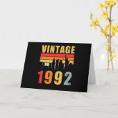 Vintage 1992 in 1992 kaart (Gele Bloem)