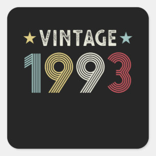 Vintage 1993 30ste verjaardag van de geboorte Gift Vierkante Sticker
