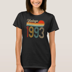 Vintage 1993 geboren in 1993 29e geboortejaar 29 j t-shirt