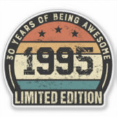 Vintage 1995 Retro 30th Birthday Anniversary Sticker (Voorkant)