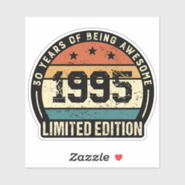 Vintage 1995 Retro 30th Birthday Anniversary  Sticker