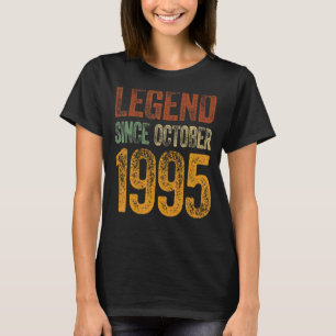 Vintage 1995 Verjaardag Oktober Geboren Legend Sin T-shirt
