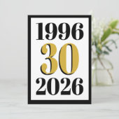Vintage 1996 Mijlpaal 30e Verjaardag Menu (Staand voorkant)