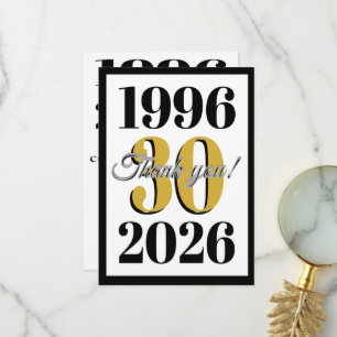 Vintage 1996 Milestone 30e verjaardag Bedankkaart