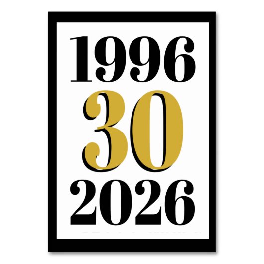 Vintage 1996 Milestone 30e verjaardag Kaart (Voorkant)