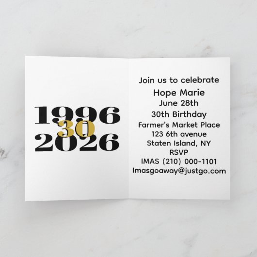 Vintage 1996 Milestone 30th Birthday   (Binnen)