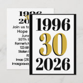 Vintage 1996 Milestone 30th Birthday Kaart (Voorkant / Achterkant)