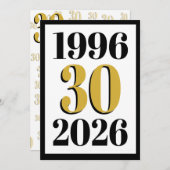 Vintage 1996 Milestone 30th Birthday   Menu (Voorkant / Achterkant)