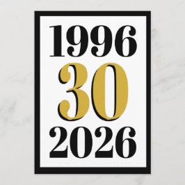 Vintage 1996 Milestone 30th Birthday   Menu