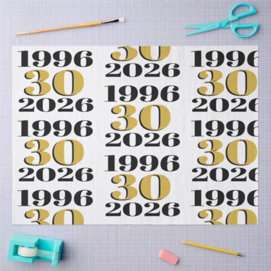 Vintage 1996 Milestone 30th Birthday   Tissuepapier (Craft)