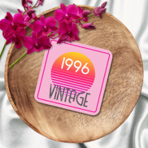 Vintage 1996 Neon Retro Streep Zon 30e Verjaardag