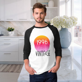 Vintage 1996 Neon Retro Streep Zon 30e Verjaardag T-shirt