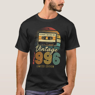 Vintage 1996 Retro Cassette 1996 26th Birthday 26 T-shirt