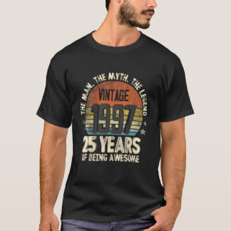 Vintage 1997 25e verjaardag 25 jaar oud als a t-shirt