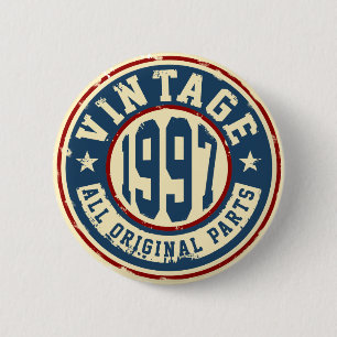 Vintage 1997 Alle oorspronkelijke onderdelen Ronde Button 5,7 Cm