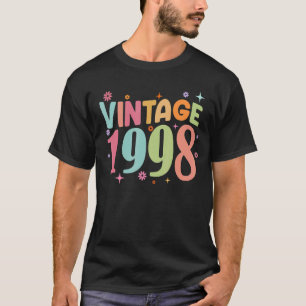 Vintage 1998 24 jaar oude 24e verjaardag Groovy T-shirt